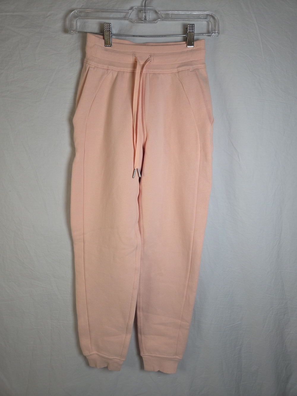 Lululemon W5CVAS Scuba High-Rise Jogger Peach Satin Size 0 NWOT